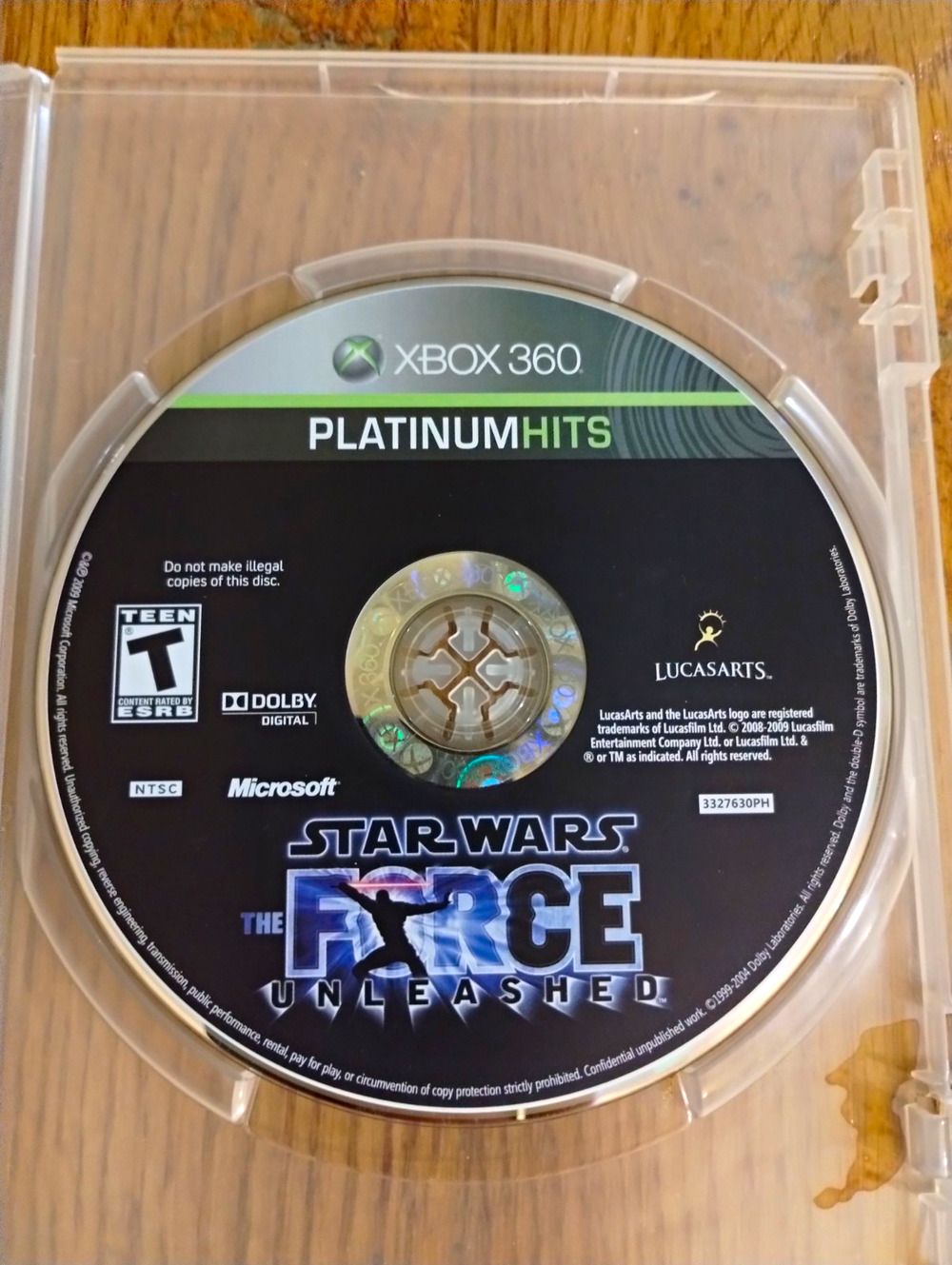 Star Wars: The Force Unleashed Platinum Hits (Xbox 360) T 2008 - Disc Only